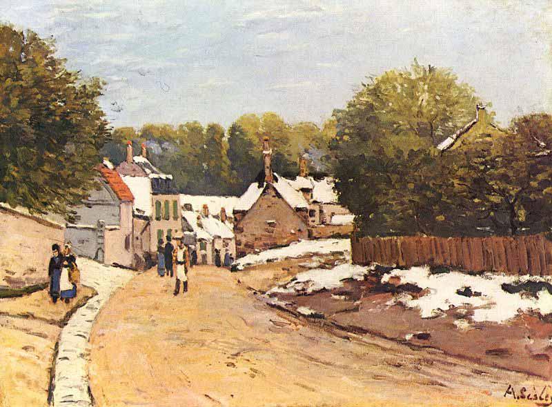 Alfred Sisley Erster Schnee in Louveciennes oil painting image